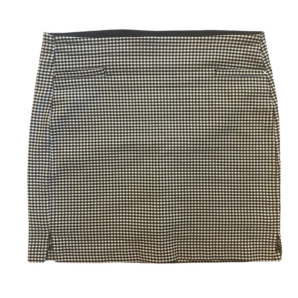 Chicos Gingham Checkered Mini Skirt Womens Size 1.5 10 Cottagecore Retro Preppy